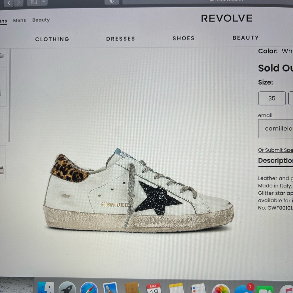 Golden Goose White and Black Sneakers